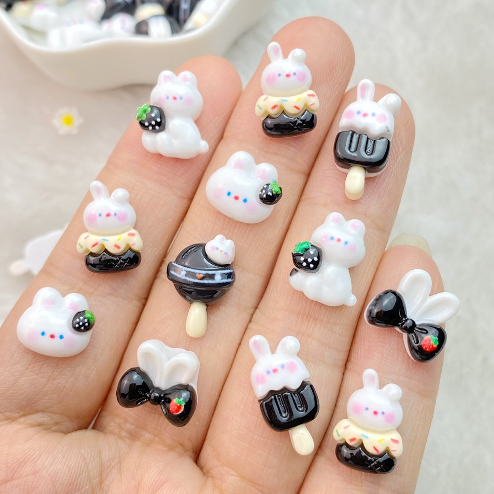 Art Craft Rabbit - 20Pcs Mixed Nail Art Resin Cartoon