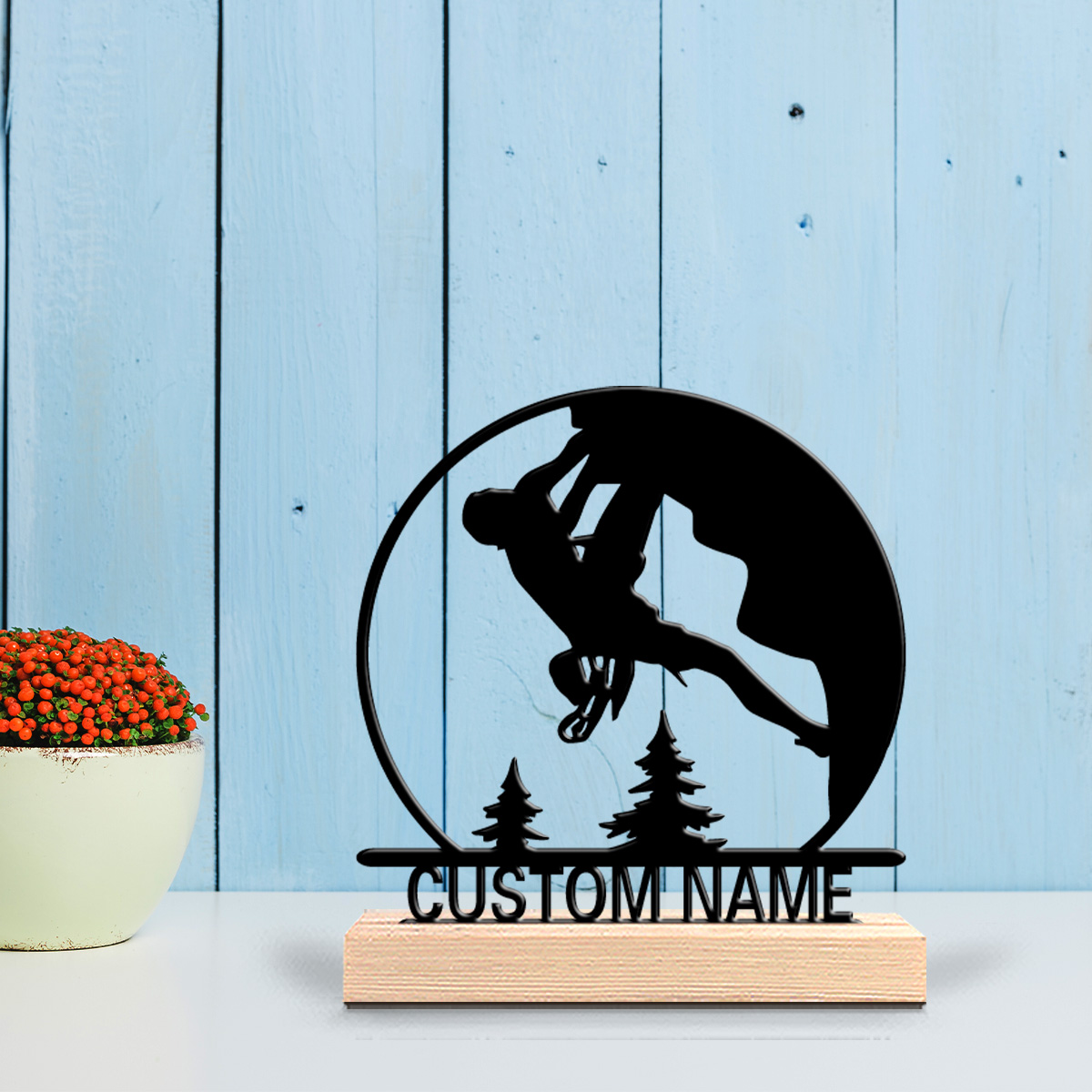 Art Craft Wood - 1pc Climb Customizable Name Metal Statue