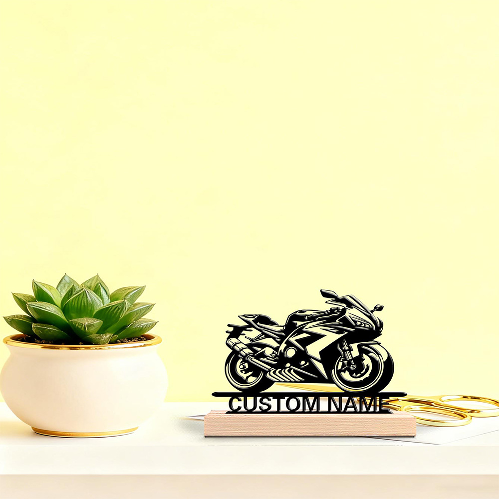 Art Craft Wood - 1pc Abstract cool motorcycle Customizable Letter