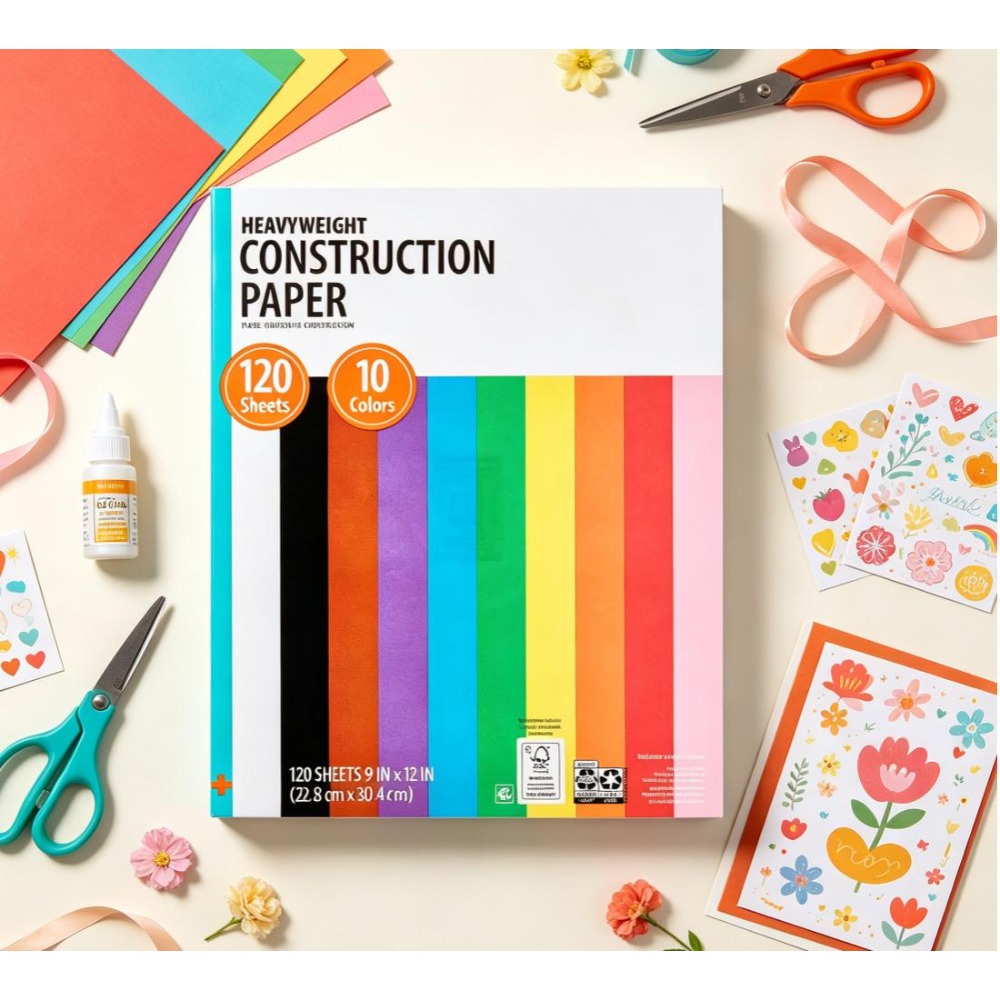 Art Craft In Paper - 120‑Sheets Heavyweight Construction Paper 9