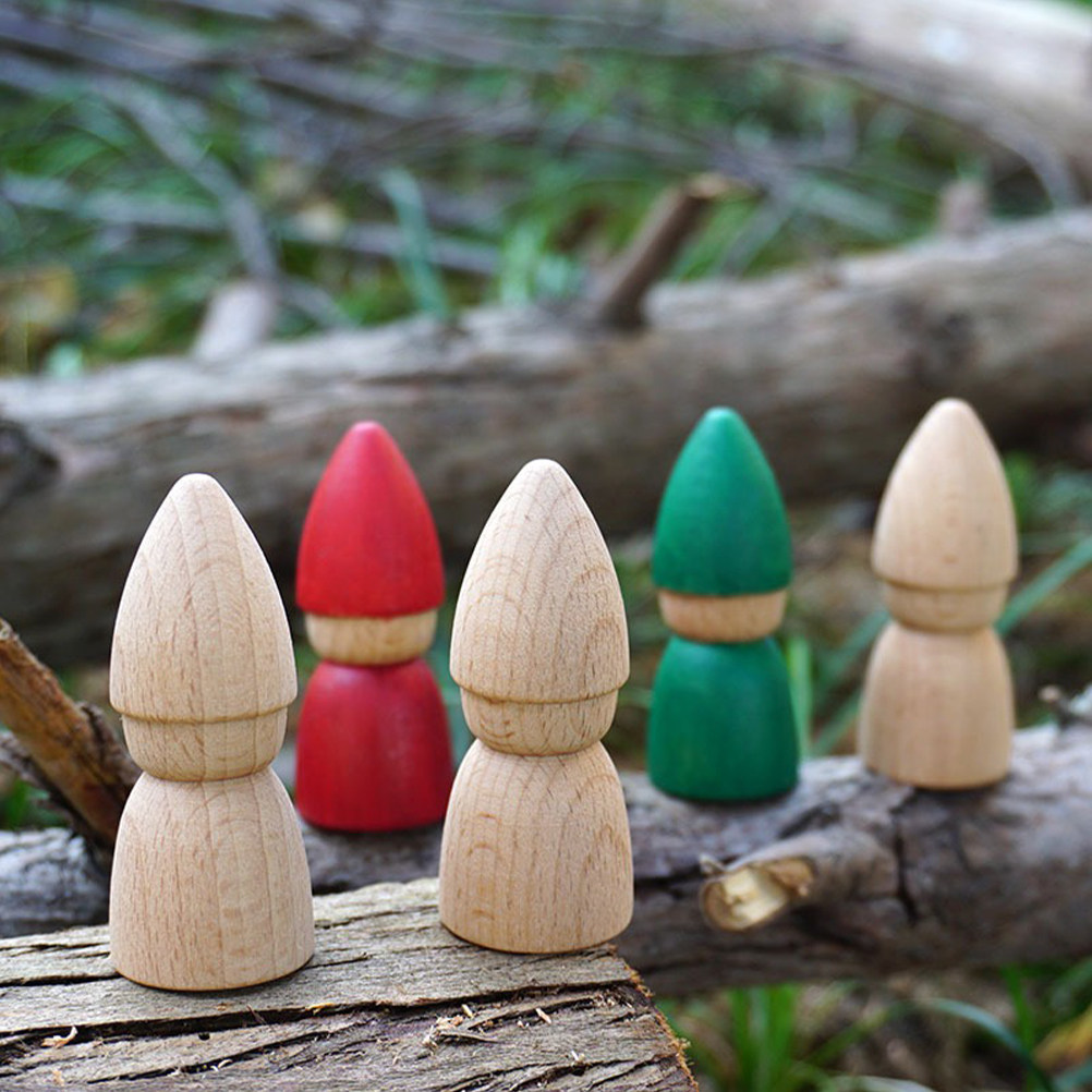 Art Craft Wood - 6Pcs Wooden Peg People Unpainted DIY