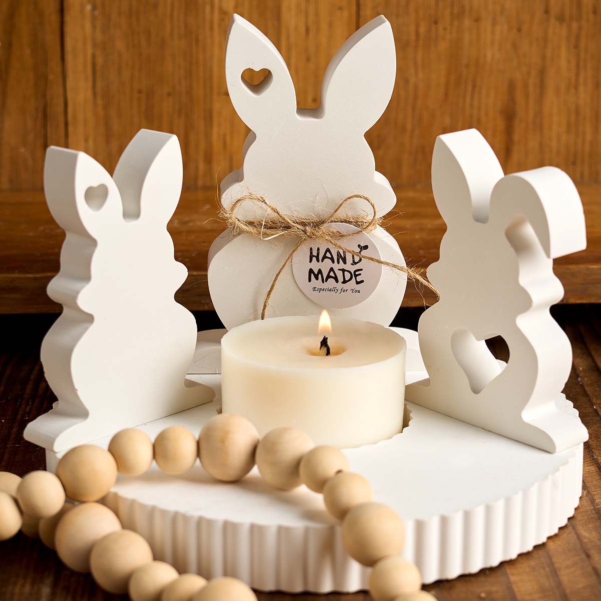 Art Craft Rabbit - 3D Heart Rabbit Silicone Candle Mold