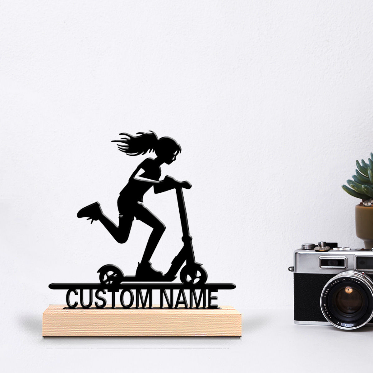 Art Craft Wood - 1pc scooter Custom Name Tin Statue