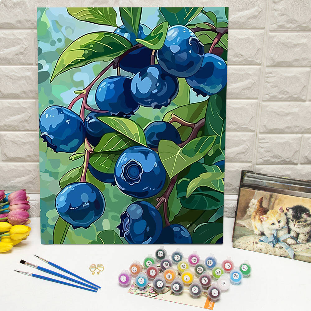 Art Craft Gifts For Adults - DIY Drawing By Numbers Blueberry Digital