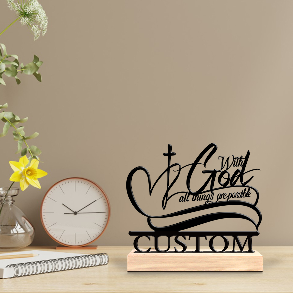 Art Craft Wood - 1pc Creative Christian love Customized Text