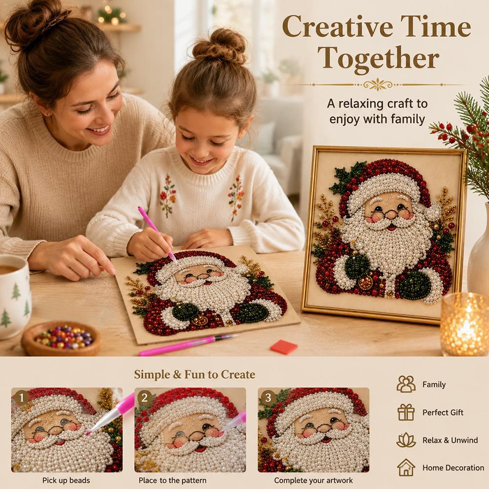 Christmas Santa Claus Pearl Ar - Art Craft Gifts For Adults review and price