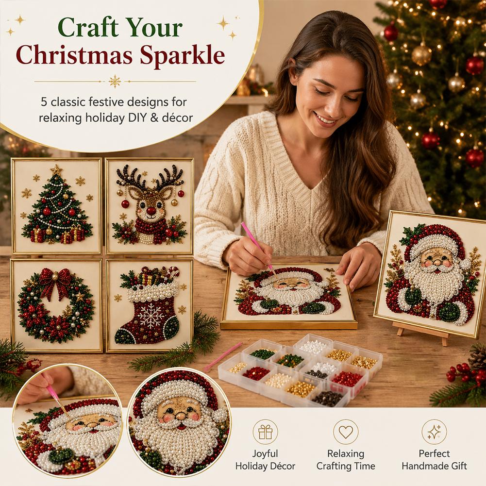 Christmas Santa Claus Pearl Ar - Art Craft Gifts For Adults review and price