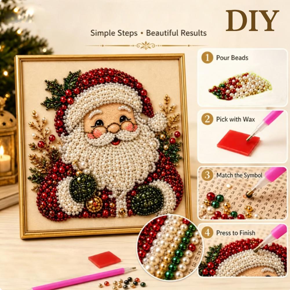 Christmas Santa Claus Pearl Ar - Art Craft Gifts For Adults review and price