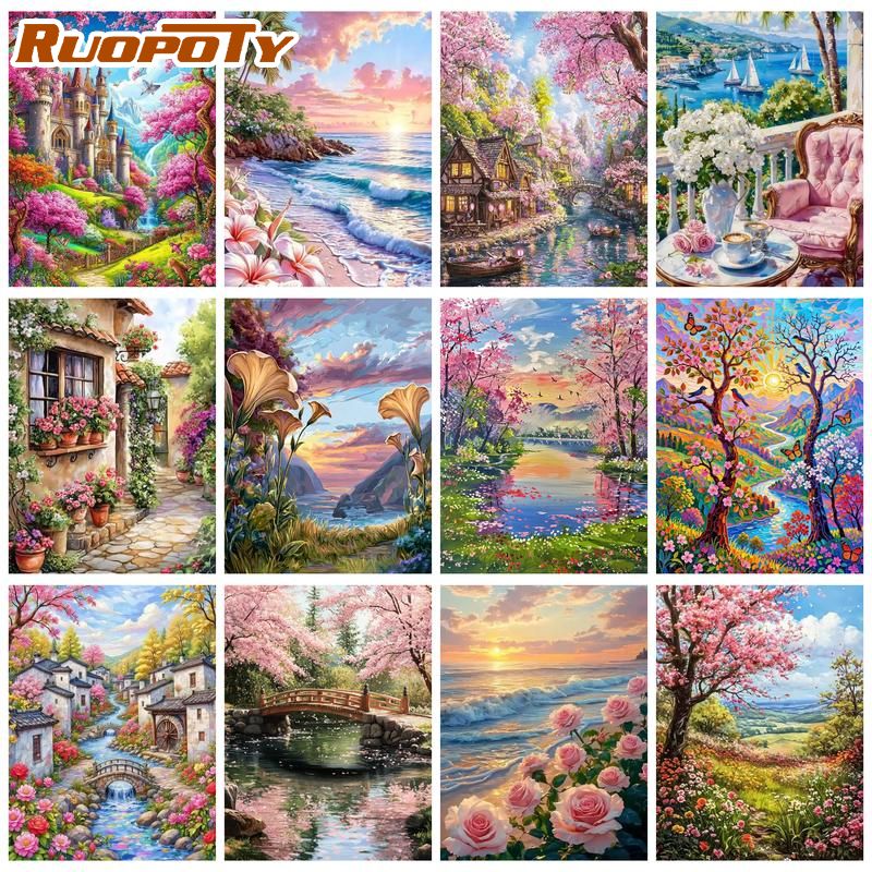 RUOPOTY Sunset Beach Paint By  - Art Craft Ideas Easy review and price