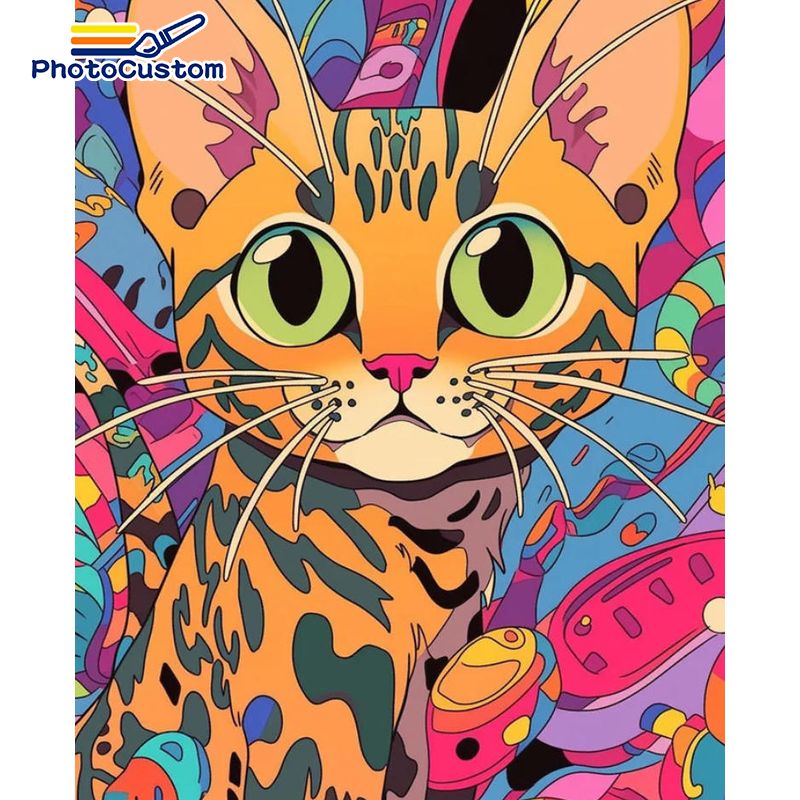 PhotoCustom Ginger Cat Paintin - Art Craft Ideas Easy review and price