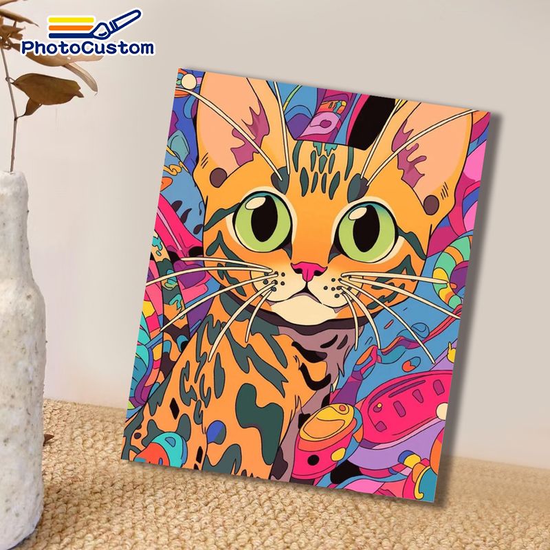 PhotoCustom Ginger Cat Paintin - Art Craft Ideas Easy review and price