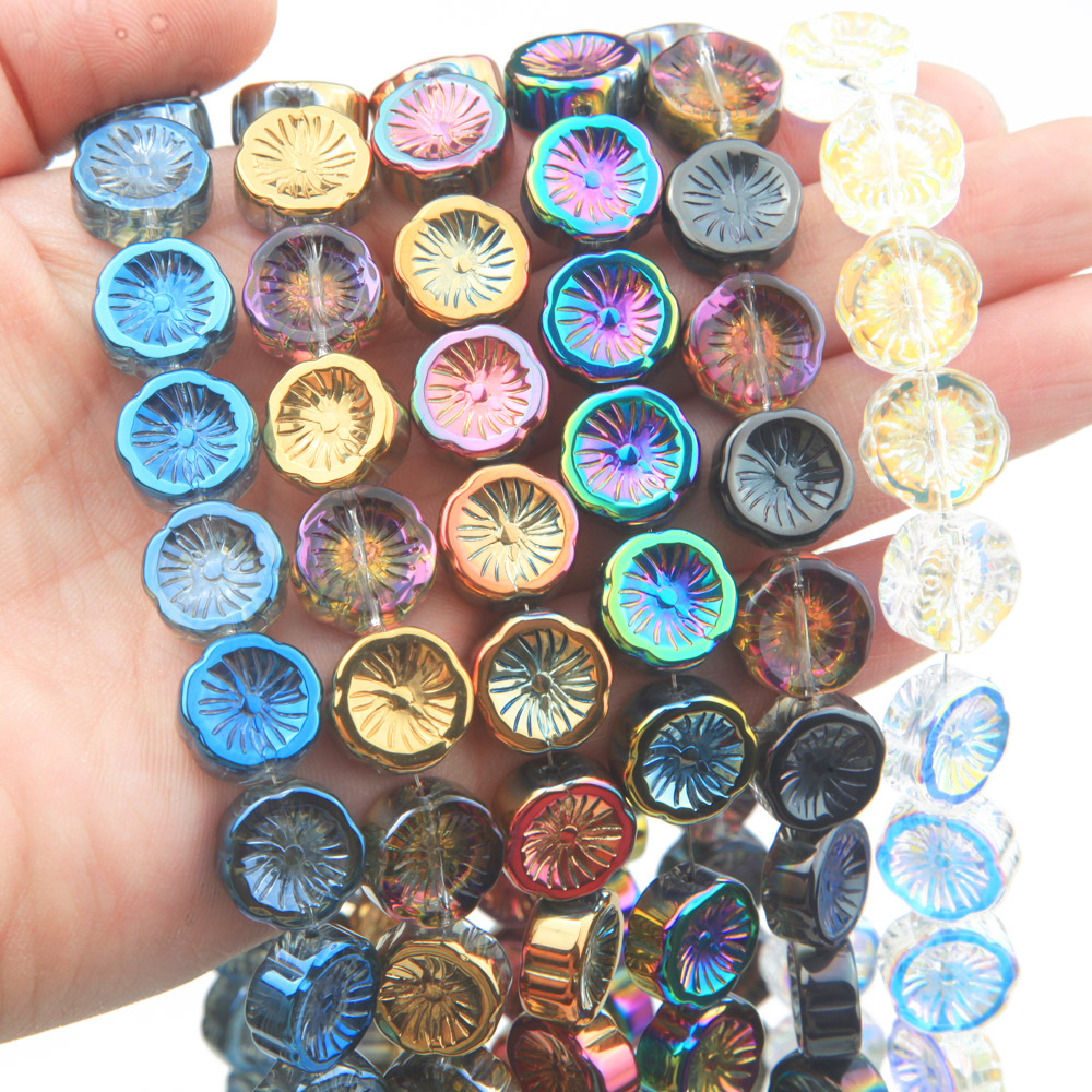 45PCS Flower Glass Beads AB Co - Art Craft Flower Making review and price