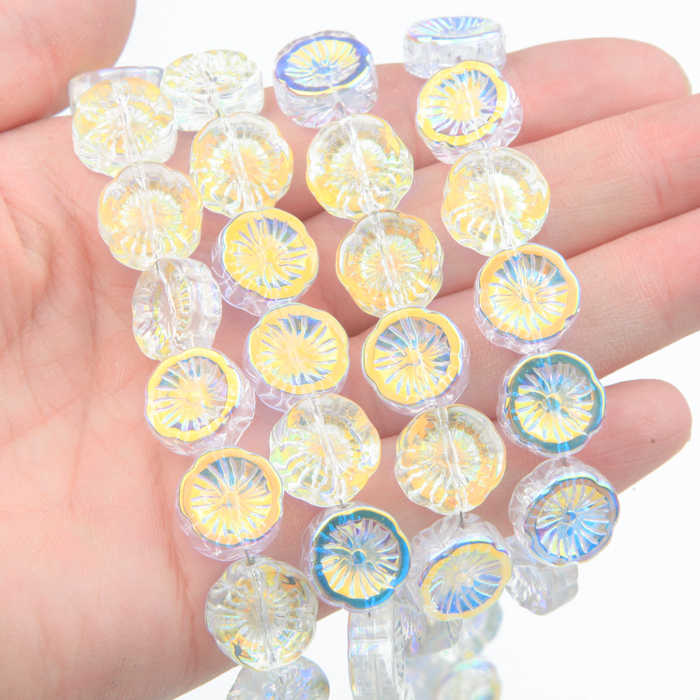 45PCS Flower Glass Beads AB Co - Art Craft Flower Making review and price