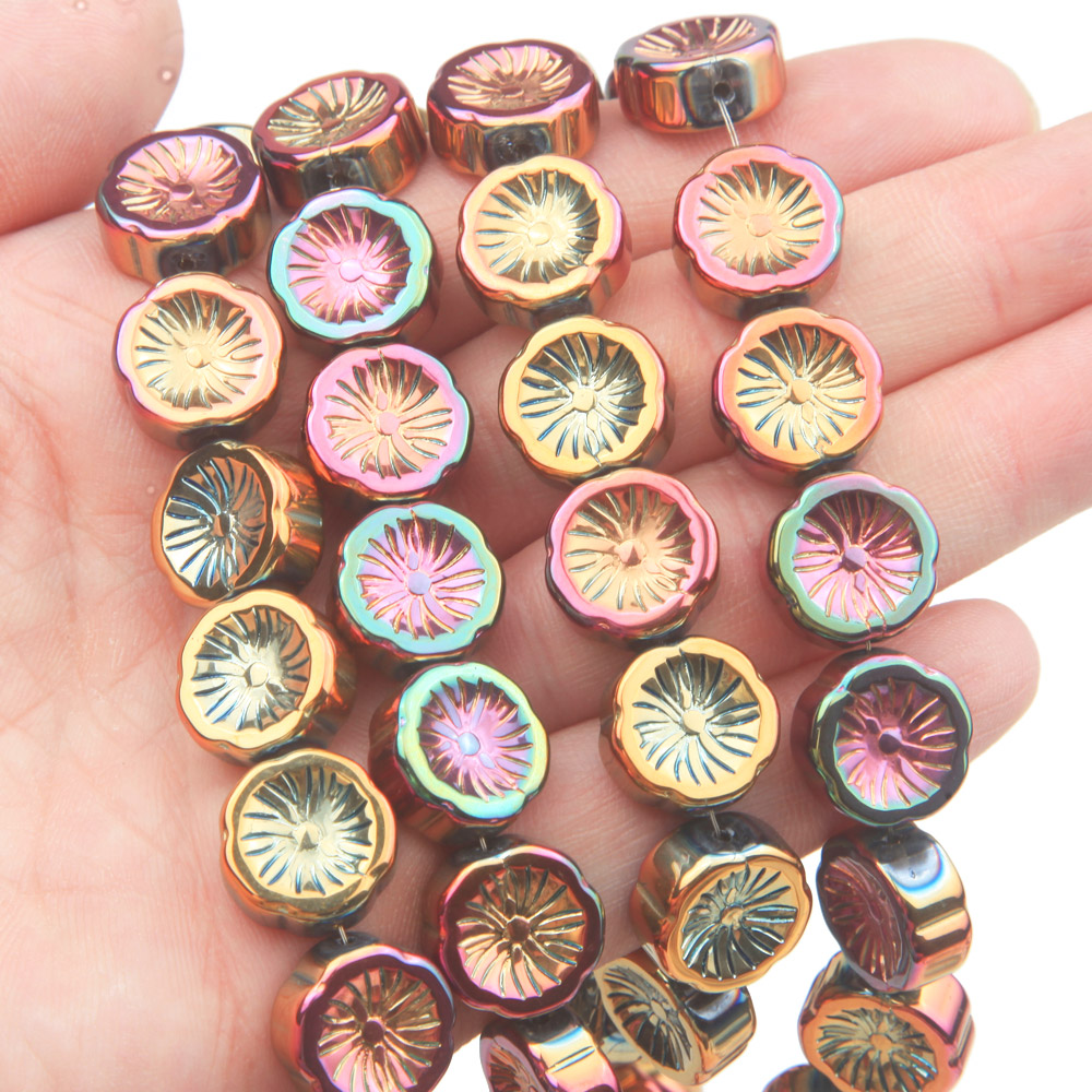 45PCS Flower Glass Beads AB Co - Art Craft Flower Making review and price