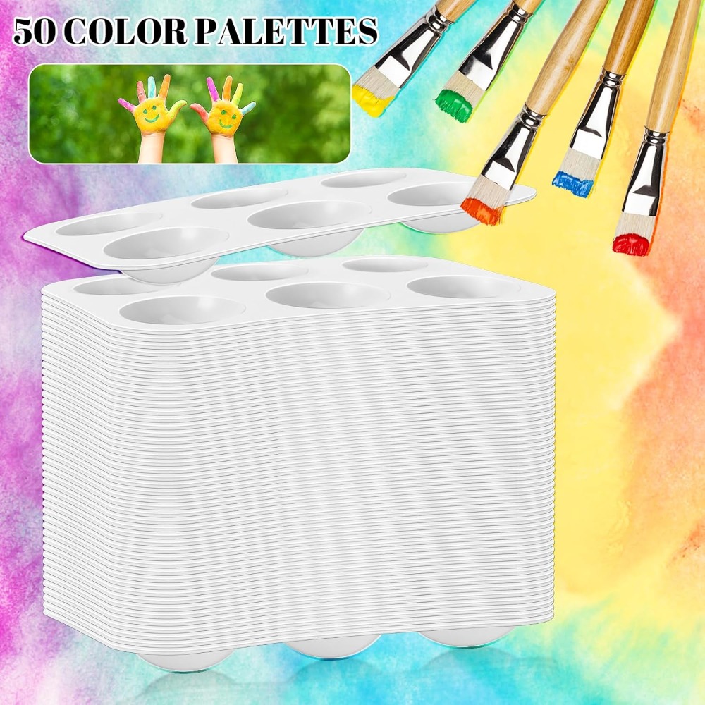 50 Pack 6-Well Plastic Paint P - Art Craft Classes review and price