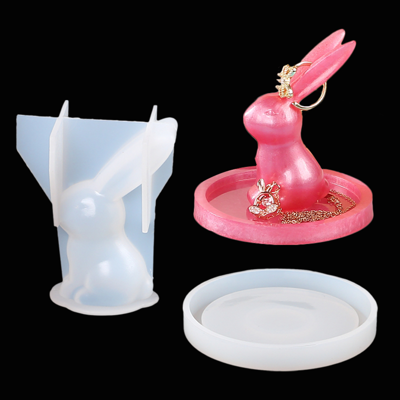 2Pcs 3D Bunny Ring Holder Sili - Art Craft Rabbit review and price