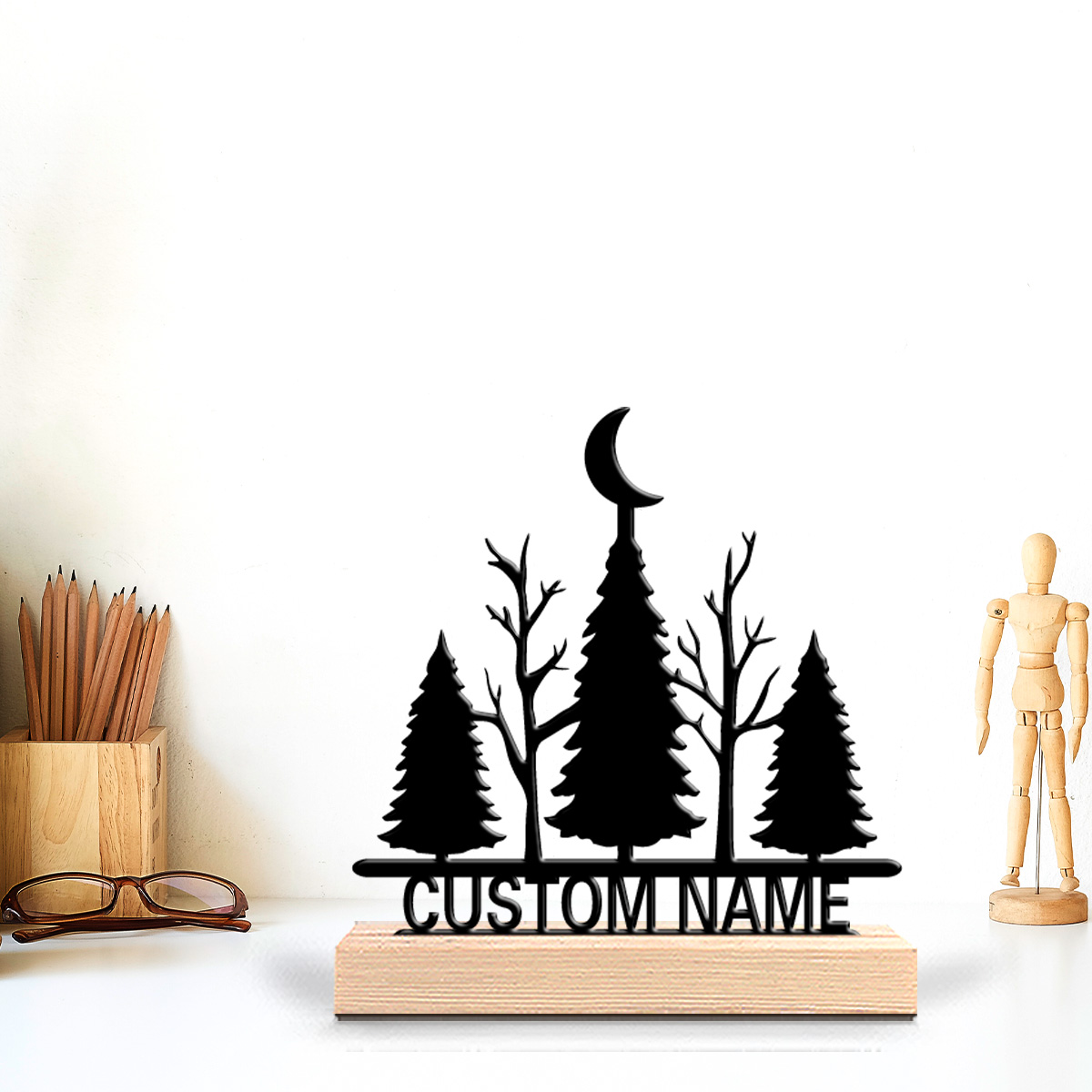 1pc Minimalist moon tree Custo - Art Craft Wood review and price